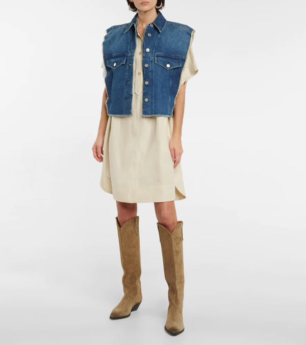 ISABEL MARANT Tyra cotton denim vest - White