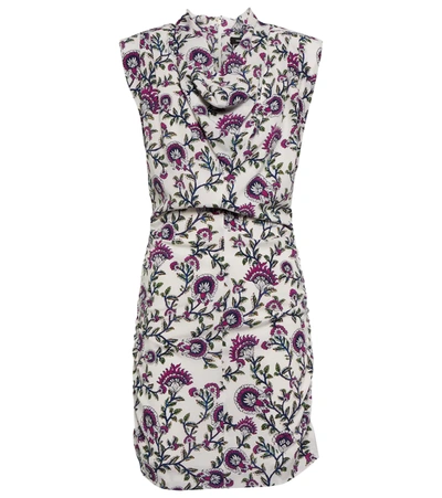 Isabel Marant Bemaya Floral Silk-blend Minidress In Ecru