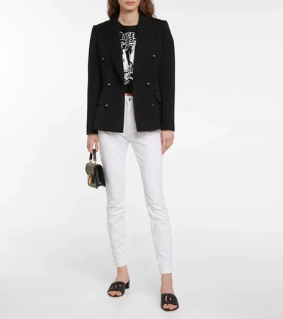 Shop Dolce & Gabbana High-rise Skinny Jeans In Bianco Ottico