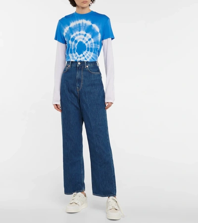 Shop Acne Studios High-rise Straight Jeans In Dark Blue