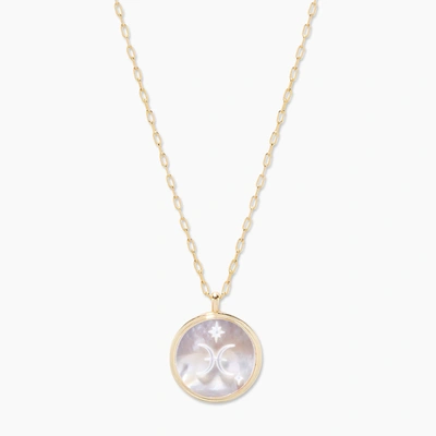 Shop Astrology Zodiac Necklace - Pisces In Gold/pisces