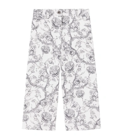 Shop Burberry Kids Floral Print Jeans (3-14 Years) In Black