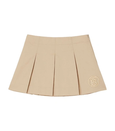 Shop Burberry Kids Tb Motif Pleated Skirt (6-24 Months) In Neutrals