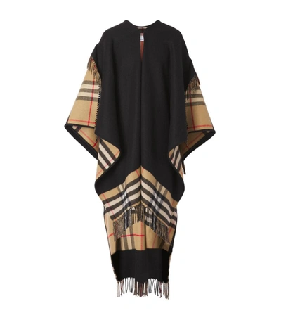 Shop Burberry Wool-cashmere Cape In Black