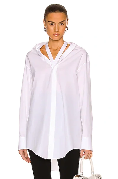 Shop Ala?a Masculine Loose Shirt In Blanc