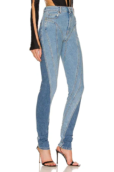 Shop Mugler Skinny Spiral Jean In Light Medium Blue