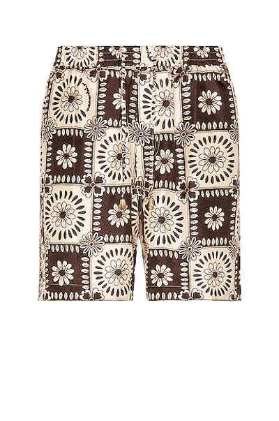 Shop Nanushka Doxxi In Brown Tile Print
