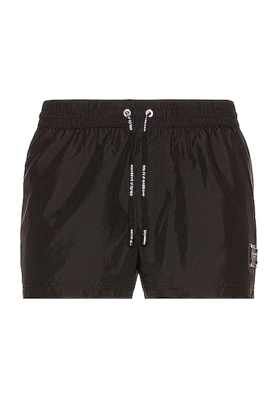 Shop Dolce & Gabbana Beachwear Short In Nero