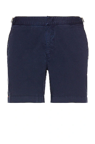 Shop Orlebar Brown Bulldog Cotton Twill In Navy