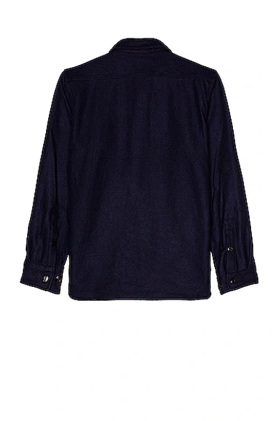 Schott Cpo Wool Shirt In Blue