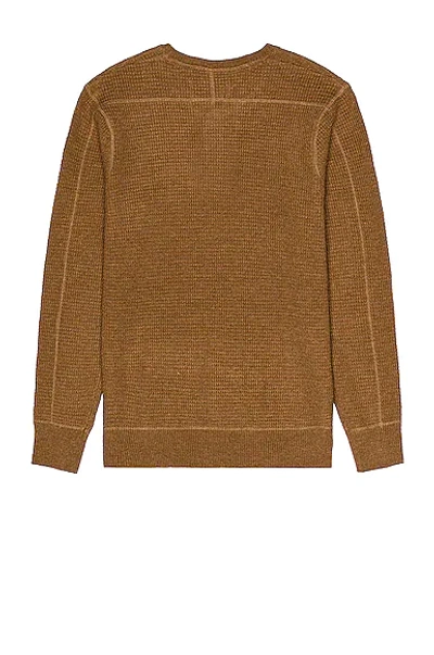 Shop Schott Button Henley Sweater In Camel