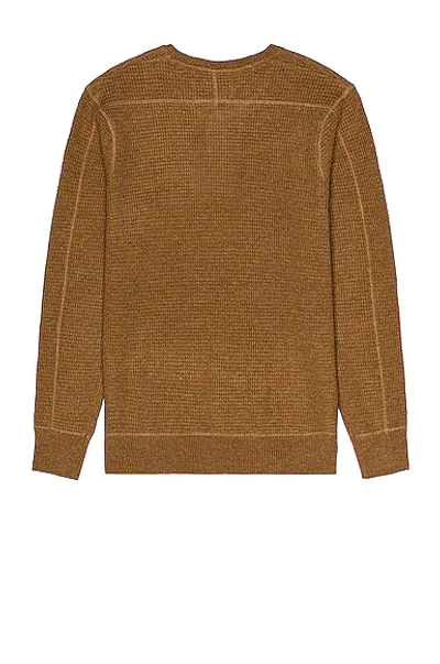 Schott Button Henley Sweater In Camel