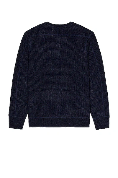 Shop Schott Button Henley Sweater In Navy