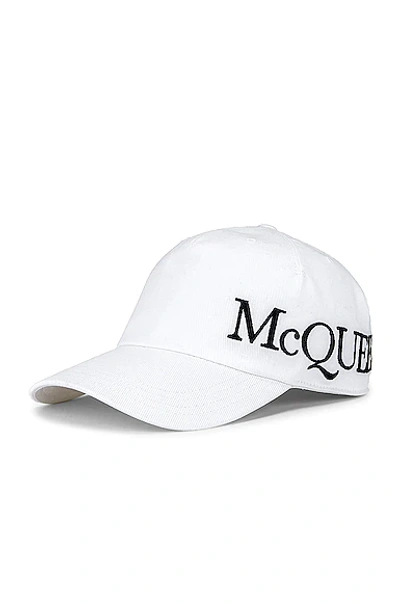 Shop Alexander Mcqueen Oversize Hat In Ivory & Black