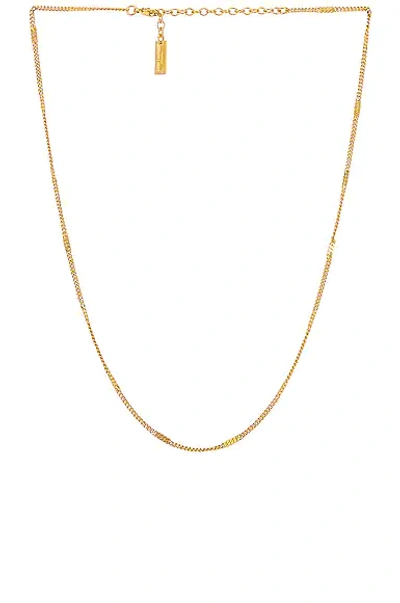 Shop Saint Laurent Curb Chain Necklace In Brass Gold