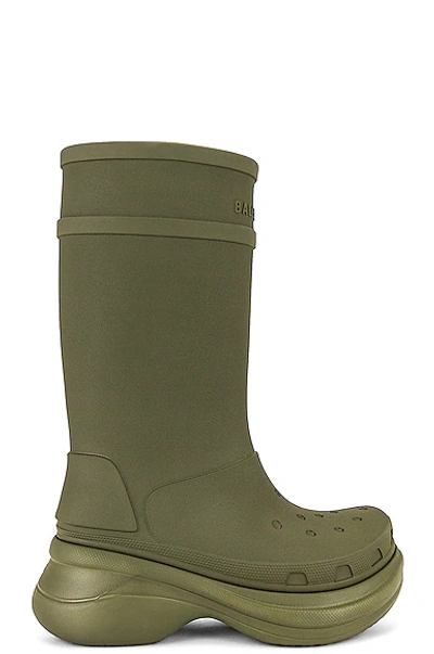 Shop Balenciaga Crocs Boot In Army Green