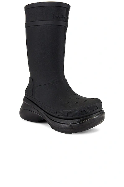 Balenciaga High-shaft Boots With Sculptural Sole In Black