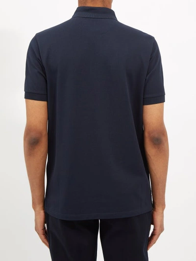 Shop Paul Smith Charm-button Cotton-piqué Polo Shirt In Navy