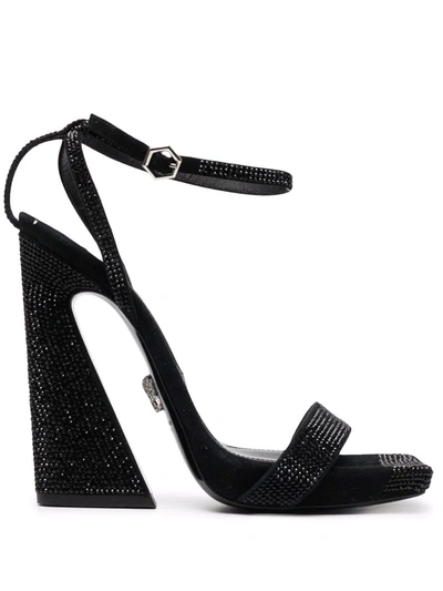 Philipp Plein Strass-embellished Sandals In Schwarz