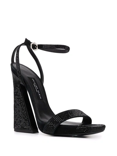 Shop Philipp Plein Strass-embellished Sandals In Schwarz