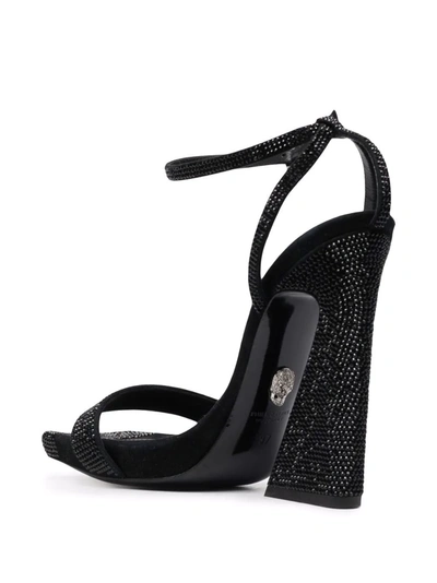 Shop Philipp Plein Strass-embellished Sandals In Schwarz