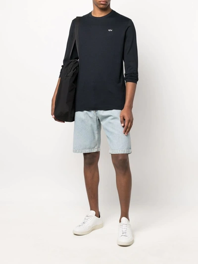 Paul & Shark Embroidered-logo Long-sleeve T-shirt In Schwarz