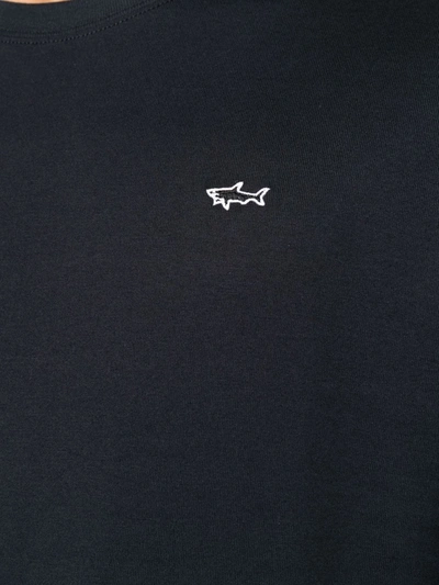 Paul & Shark Embroidered-logo Long-sleeve T-shirt In Schwarz