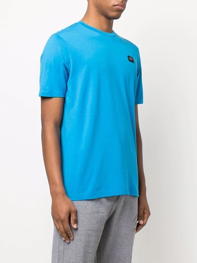 Shop Paul & Shark Logo-patch Cotton T-shirt In Blau