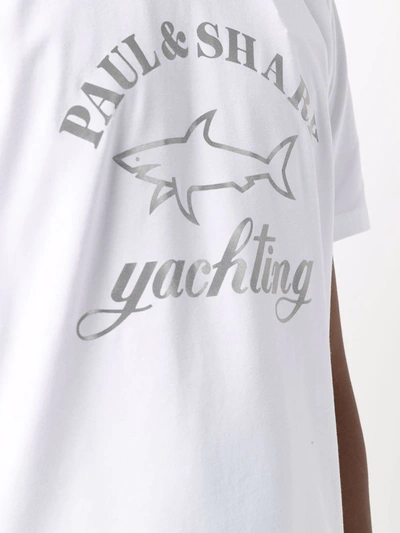 Paul & Shark Logo-print Cotton T-shirt In Weiss