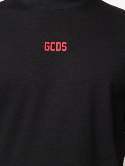 Shop Gcds Logo-print Cotton T-shirt In Schwarz