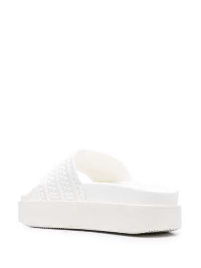 Shop Adidas Originals Adilette Bonega Platform Sandals In Weiss