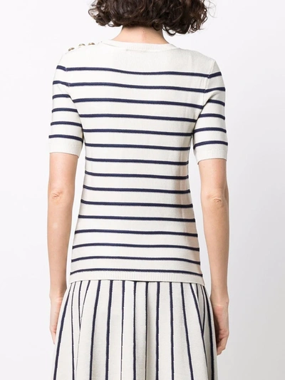 Zimmermann Short-sleeve Knitted Top In Weiss