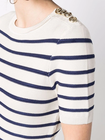 Zimmermann Short-sleeve Knitted Top In Weiss