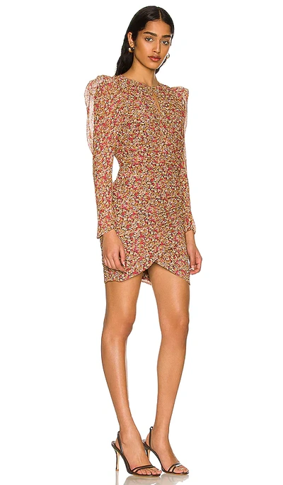 Shop Bardot Ruched Ditsy Floral Mini Dress In Blush
