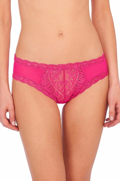 Shop Natori Feathers Hipster Panty In Electric Pink