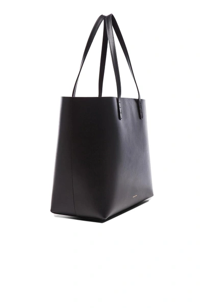 Shop Mansur Gavriel Large Tote In Black & Flamma