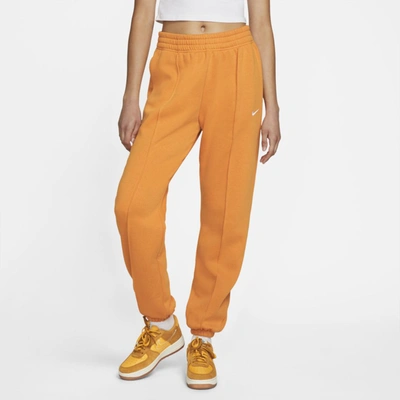 Shop Nike Women's  Sportswear Essential Collection Fleece Pants In Brown