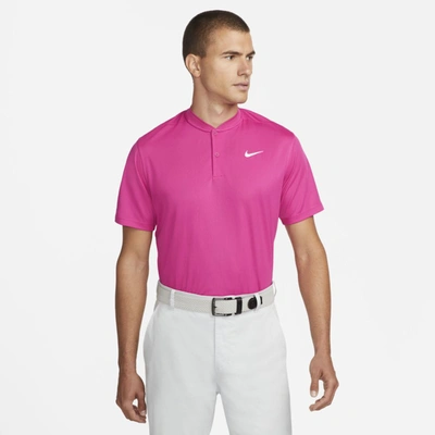 Shop Nike Dri-fit Victory Men's Golf Polo In Active Pink,white