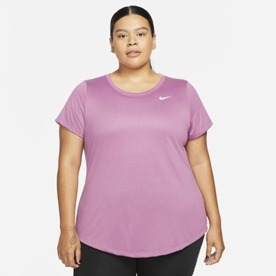 Shop Nike Dri-fit Legend Women's Training T-shirt In Light Bordeaux,white