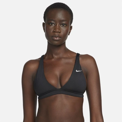 Shop Nike Women's Essential Bralette Bikini Top In Black