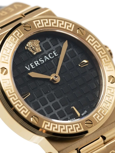 Shop Versace Greca Mini 27mm In Black