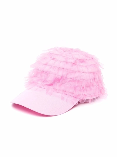 Shop Monnalisa Ruffled-detail Cap In Pink