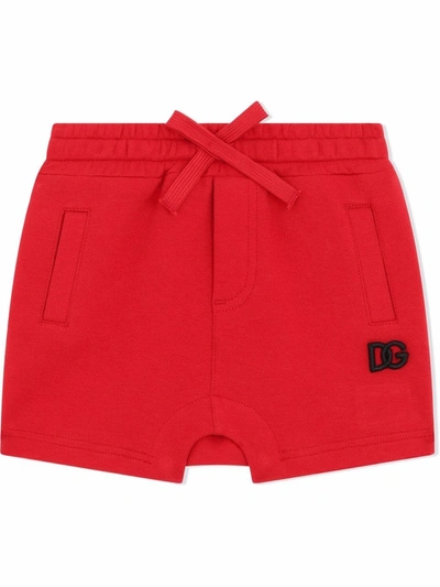 Shop Dolce & Gabbana Graphic-print Track Shorts In Red