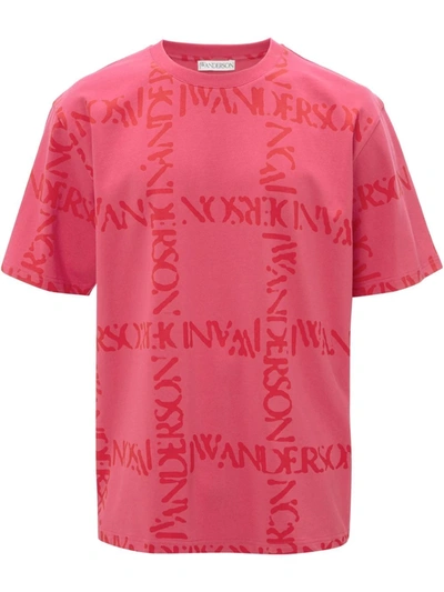 Shop Jw Anderson Logo-print T-shirt In Pink