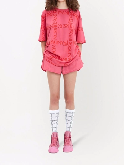 Jw Anderson Logo Printed Cotton Jersey T-shirt In Pink