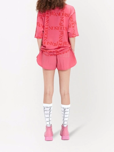 Jw Anderson Logo Printed Cotton Jersey T-shirt In Pink
