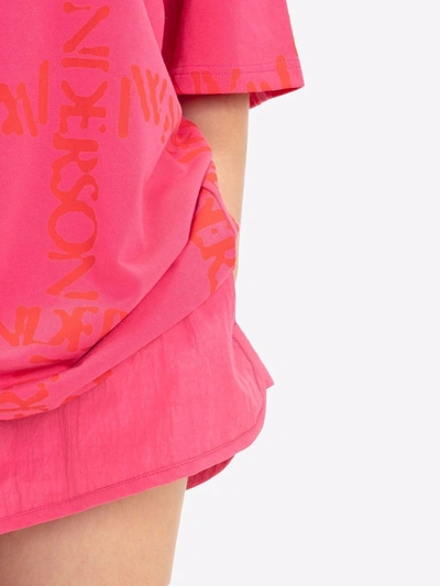 Jw Anderson Logo Printed Cotton Jersey T-shirt In Pink