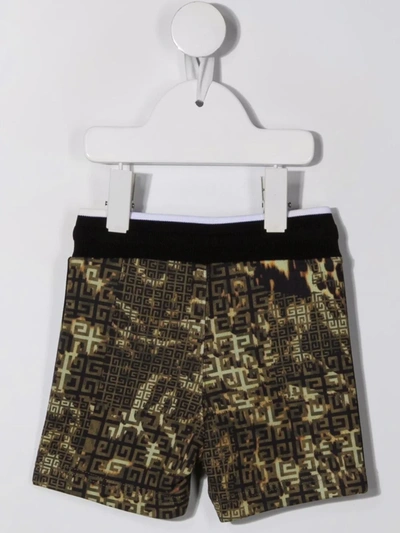 Shop Givenchy 4g Camouflage-print Shorts In Green