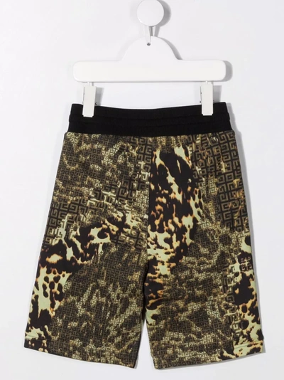 Shop Givenchy 4g-logo Camouflage Shorts In Green