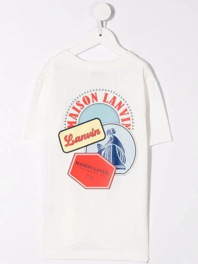 Shop Lanvin Enfant Graphic-print Cotton T-shirt In White
